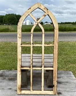 Dark Arched Cathedral Window Frame, Wooden Church Frame, Gothic Window Frame,