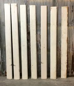 7 Wood Trim Pieces, Architectural Salvage, Reclaimed Vintage Wood Baseboard A5