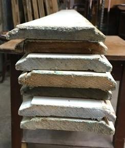 7 Wood Trim Pieces, Architectural Salvage, Reclaimed Vintage Wood Baseboard A5