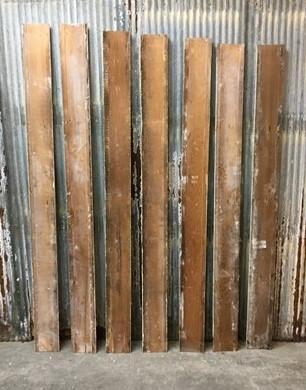 7 Wood Trim Pieces, Architectural Salvage, Reclaimed Vintage Wood Baseboard A5