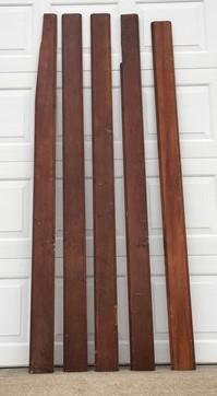 5 Wood Trim Pieces, Architectural Salvage, Reclaimed Vintage Wood Baseboard A11