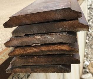 6 Wood Trim Pieces, Architectural Salvage, Reclaimed Vintage Wood Baseboard A14