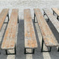 10 Vintage German Beer Garden Benches, Portable Industrial Wood Bench Seats 11C,