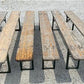 10 Vintage German Beer Garden Benches, Portable Industrial Wood Bench Seats 11C,