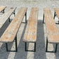 10 Vintage German Beer Garden Benches, Portable Industrial Wood Bench Seats 11C,