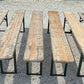 10 Vintage German Beer Garden Benches, Portable Industrial Wood Bench Seats 11C,