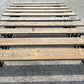 10 Vintage German Beer Garden Benches, Portable Industrial Wood Bench Seats 11C,