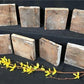 8 Plinth Blocks, Antique Bullseye Rosettes, Architectural Salvage, Wood Trim A25