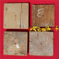 4 Plinth Blocks, Antique Bullseye Rosettes, Architectural Salvage, Wood Trim A20