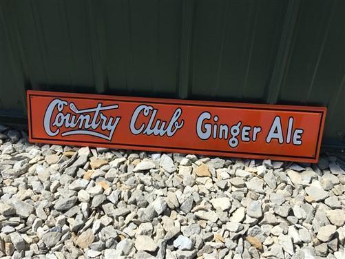 Country Club Ginger Ale Sign, Metal Advertising Sign, Retro Diner Decor Sign,