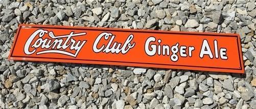 Country Club Ginger Ale Sign, Metal Advertising Sign, Retro Diner Decor Sign,