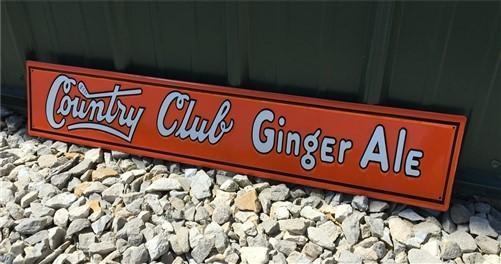 Country Club Ginger Ale Sign, Metal Advertising Sign, Retro Diner Decor Sign,