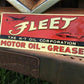 Fleet Motor Oil Grease Sign K-T Oil Metal Advertising Sign, Retro Gas Station,