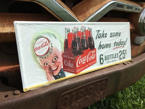 Sprite Boy Coca Cola Take Some Home Today Sign, Metal Advertising Coke Sign,