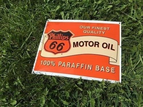 Phillips 66 Motor Oil Sign, Metal Porcelain Advertising Sign, Gas Station Sign,