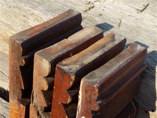 4 Plinth Blocks, Door Trim Molding, Architectural Salvage, Antique Wood Trim B3,