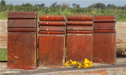 4 Plinth Blocks, Door Trim Molding, Architectural Salvage, Antique Wood Trim B3,