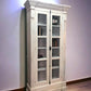 Library Bookcase, 2 Door White Display Case, Showcase, Kitchen Cabinet A