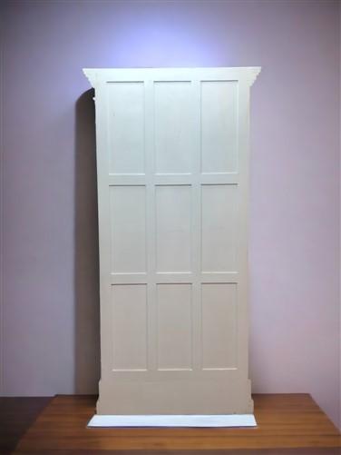 Library Bookcase, 2 Door White Display Case, Showcase, Kitchen Cabinet A