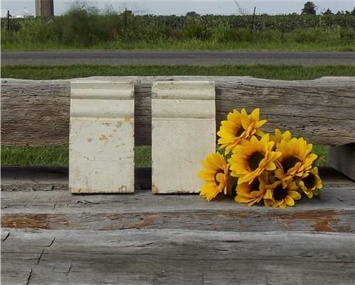 2 Plinth Blocks, Door Trim Molding Architectural Salvage, Antique Wood Trim C13