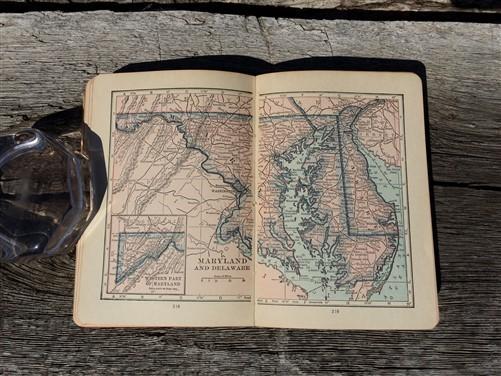 1920s Putman's Handy Map Book, 1920 Population, Colored Map Plates, Pocket Book