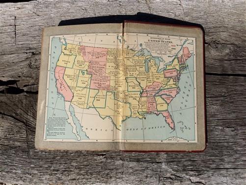 1920s Putman's Handy Map Book, 1920 Population, Colored Map Plates, Pocket Book