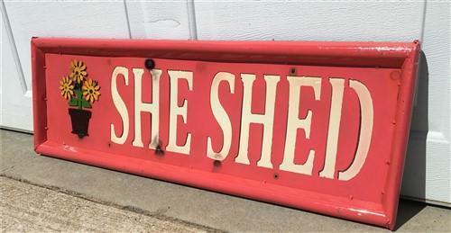 She Shed Sign, Rustic Metal Art, She Shed Decor, Garden She Shed Wall Art,