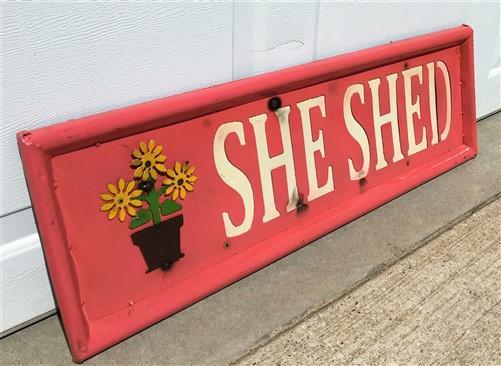 She Shed Sign, Rustic Metal Art, She Shed Decor, Garden She Shed Wall Art,