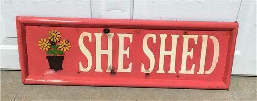 She Shed Sign, Rustic Metal Art, She Shed Decor, Garden She Shed Wall Art,