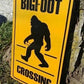 Bigfoot Crossing Sign, Rustic Metal Art, Yeti Sasquatch Patio Decor, Mancave