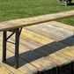 Vintage German Beer Garden Folding Bench, Collapsible Industrial Wood Seat A17