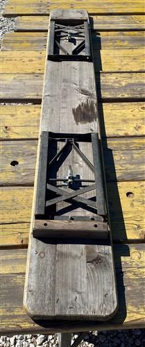 Vintage German Beer Garden Folding Bench, Collapsible Industrial Wood Seat A38