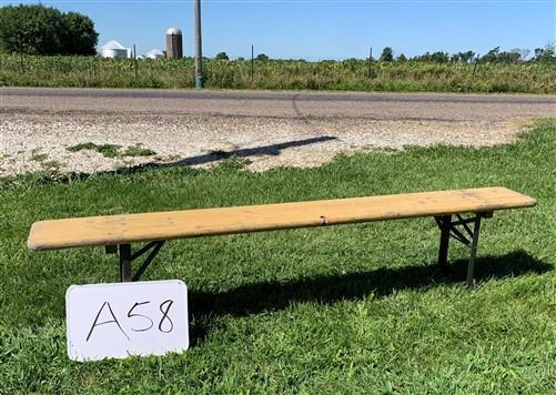 Vintage German Beer Garden Folding Bench Portable Industrial Wood Bench Seat A58