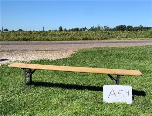 Vintage German Beer Garden Folding Bench Portable Industrial Wood Bench Seat A59