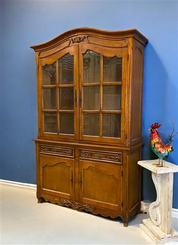 China Hutch Cabinet with Drawer, Display Cabinet, Kitchen Cupboard, Walnut