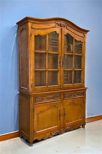 China Hutch Cabinet with Drawer, Display Cabinet, Kitchen Cupboard, Walnut