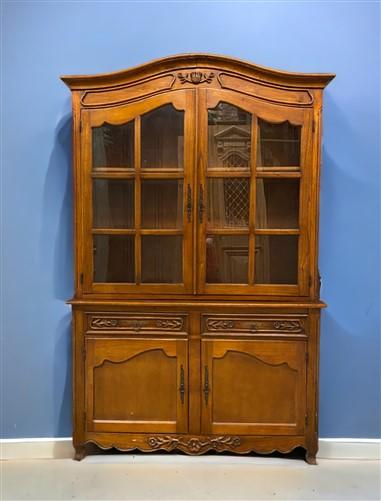 China Hutch Cabinet with Drawer, Display Cabinet, Kitchen Cupboard, Walnut