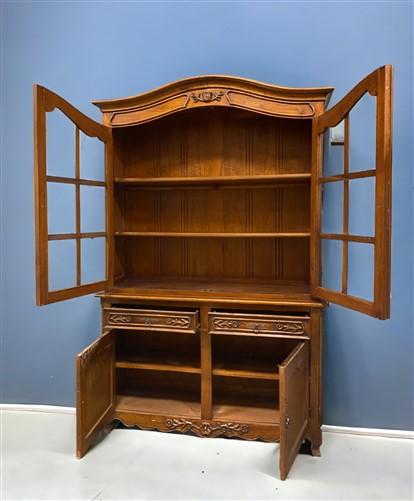 China Hutch Cabinet with Drawer, Display Cabinet, Kitchen Cupboard, Walnut