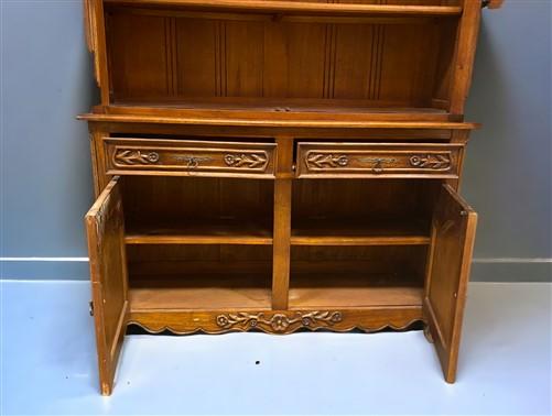 China Hutch Cabinet with Drawer, Display Cabinet, Kitchen Cupboard, Walnut