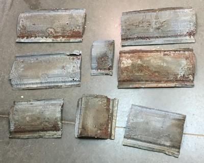8 Ceiling Tin Panels, Vintage Reclaimed Molding Pieces, Architectural Salvage A4