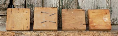 4 Plinth Blocks, Antique Bullseye Rosettes, Architectural Salvage, Wood Trim A41