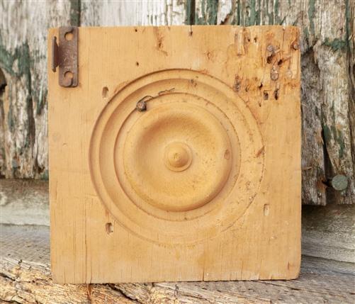 4 Plinth Blocks, Antique Bullseye Rosettes, Architectural Salvage, Wood Trim A41