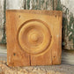 4 Plinth Blocks, Antique Bullseye Rosettes, Architectural Salvage, Wood Trim A41