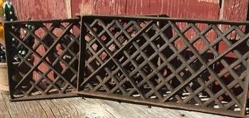 2 Flat Cast Iron Grates Fretwork Vent Cover Air Return Architectural Salvage A13