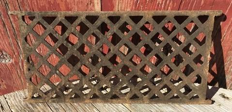 2 Flat Cast Iron Grates Fretwork Vent Cover Air Return Architectural Salvage A13