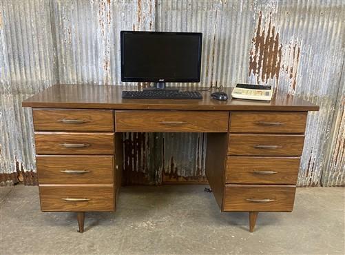 Vintage Mid Century Desk, Home Office Furniture, Desk with Drawers, Student Desk