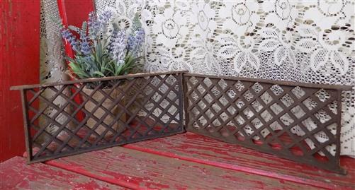 2 Flat Cast Iron Grates Fretwork Vent Cover Air Return Architectural Salvage A16