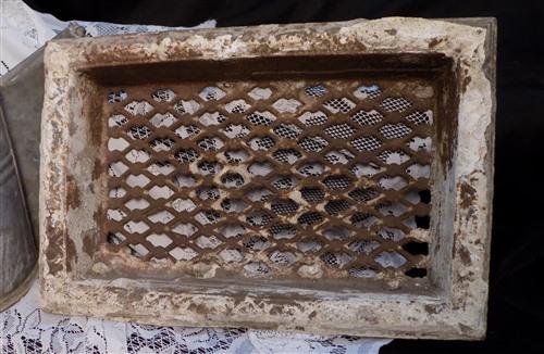 Ornamental Cast Iron Vent, Architectural Salvage, Decorative Sunken Grate A,