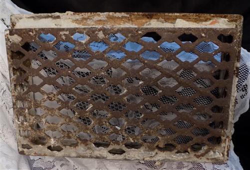 Ornamental Cast Iron Vent, Architectural Salvage, Decorative Sunken Grate A,