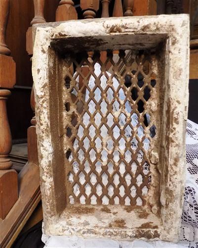 Ornamental Cast Iron Vent, Architectural Salvage, Decorative Sunken Grate A,